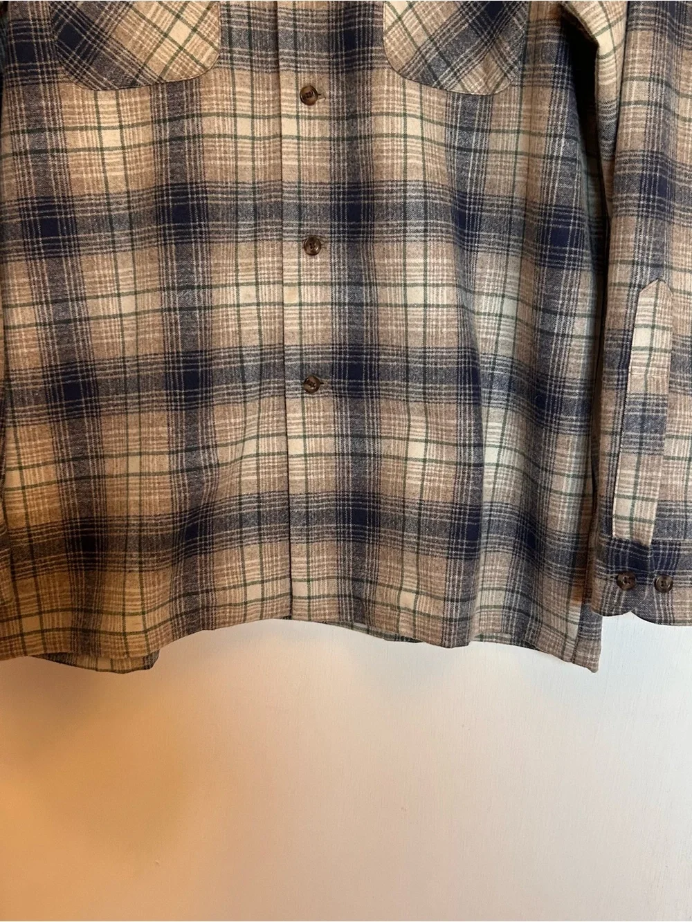Pendleton Navy and Cream Plaid Button-Up Board Shirt - Picture 4 of 13